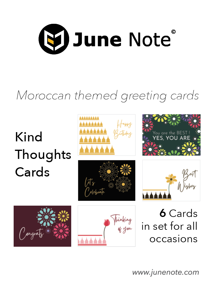 Set of 6 Moroccan themed Greeting Cards